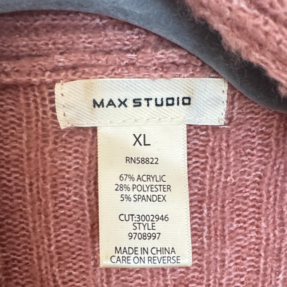 Max Studio Ribbed Knit Cardigan in Mauve - Picture 2 of 10